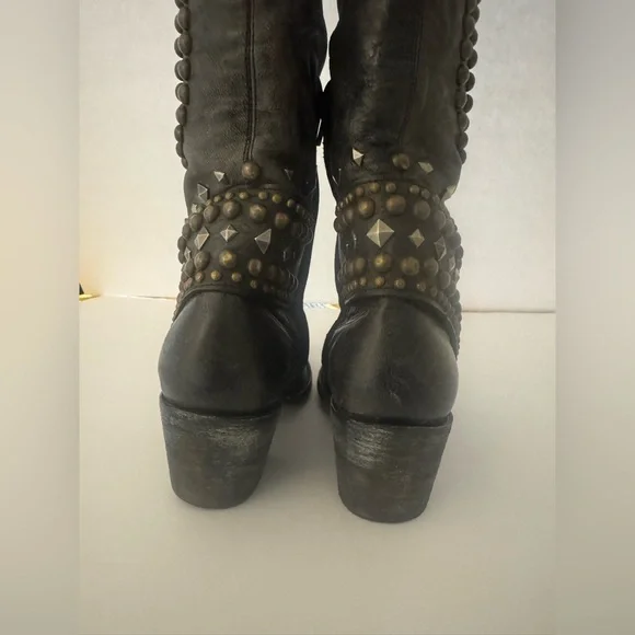 Old Gringo Belinda 18” distressed black cowboy western boots - Picture 7 of 10
